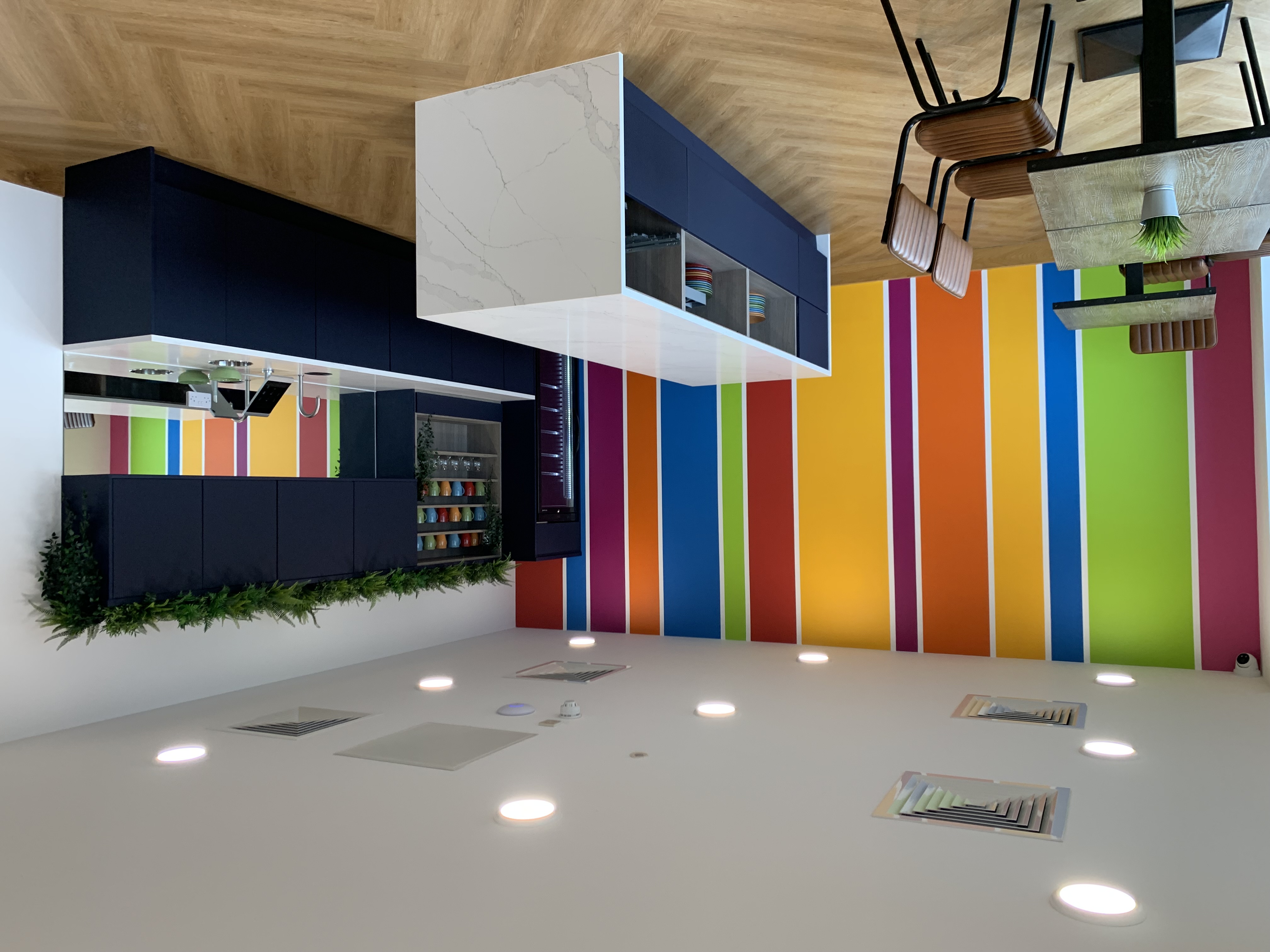 Modern office space with vibrant design elements